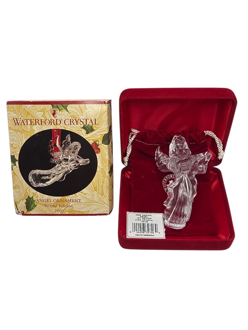 Waterford Crystal Christmas Angel Hanging Ornament 2nd Edition 2003 With Tag Box